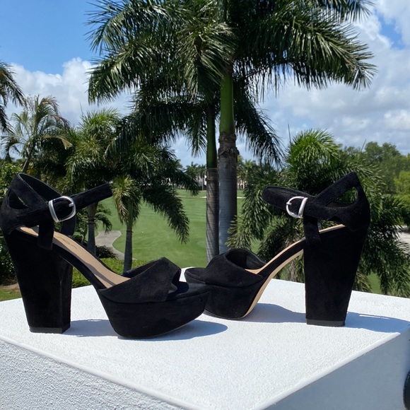 Via Spiga Black Suede Platforms - Picture 7 of 11